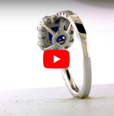 1.86 CT Sapphire Diamond Ring 0.93 CT TW 14K White Gold SPR001 - NorthandSouthJewelry