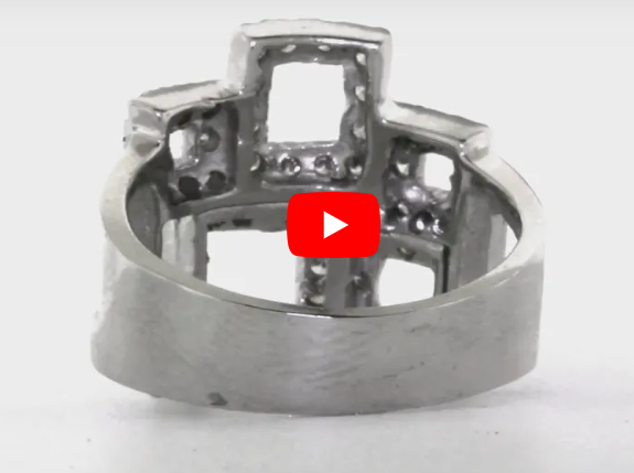 Quinate Equilateral Diamond Ring 0.84 ct tw Round-cut 14K White Gold DIR002 - NorthandSouthJewelry