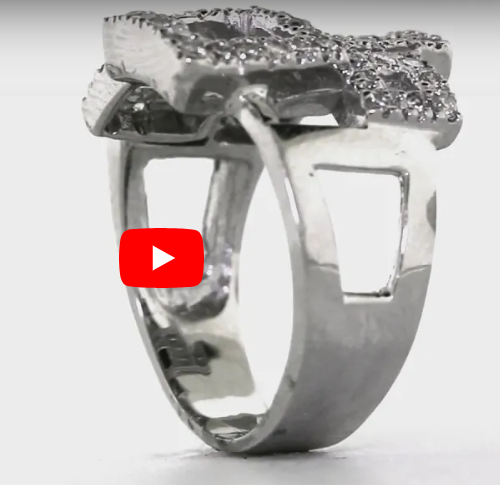 Quinate Equilateral Diamond Ring 0.84 ct tw Round-cut 14K White Gold DIR002 - NorthandSouthJewelry