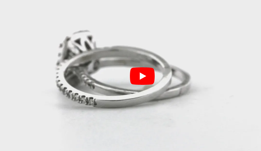 Princess Diamond Engagement Ring Set 2.32 ct tw 14K White Gold DENG026 - NorthandSouthJewelry