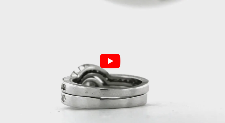 Diamond Engagement Ring Set 1.23 ct tw 14K White Gold DENG054 - NorthandSouthJewelry