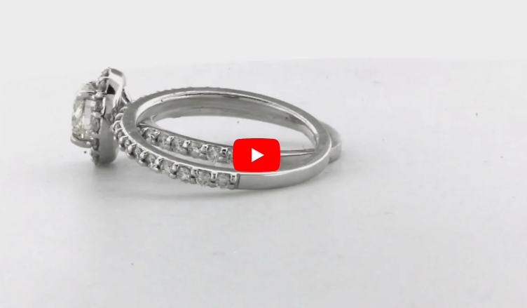 Diamond Engagement Ring Set 2.60 ct tw 14K White Gold DENG025 - NorthandSouthJewelry