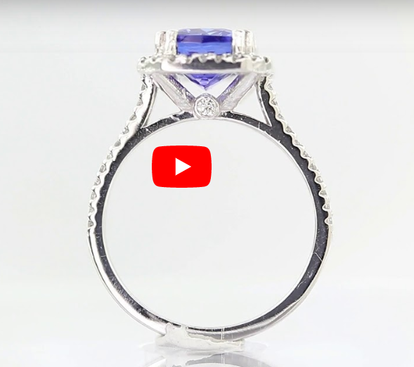 2.82 CT Emerald Cut Tanzanite Diamond Ring 0.38 CT TW 14K White Gold TZR014 - NorthandSouthJewelry