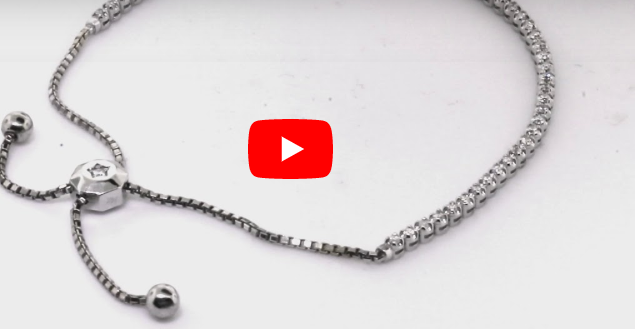 0.85 CT TW Bolo Adjustable Diamond Bracelet 14K White Gold DBR001 - NorthandSouthJewelry