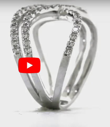 Interlocked Double Infinity Diamond Ring 0.83 ct tw Round-cut 14K White Gold DIR010 - NorthandSouthJewelry