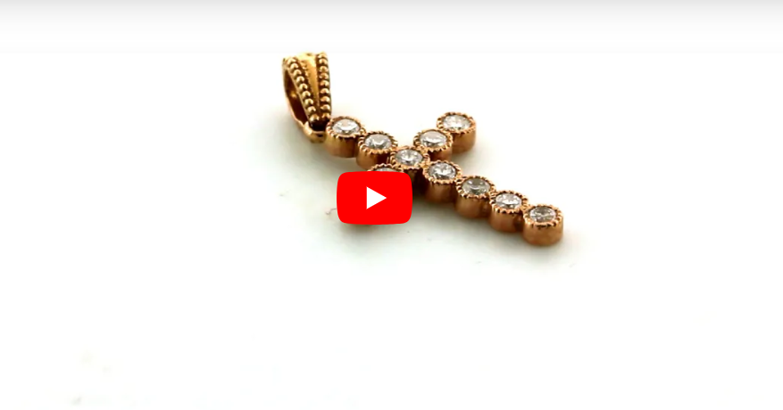 Diamond Cross Pendant 0.51 CT TW 14K Rose Gold DPEN020 - NorthandSouthJewelry