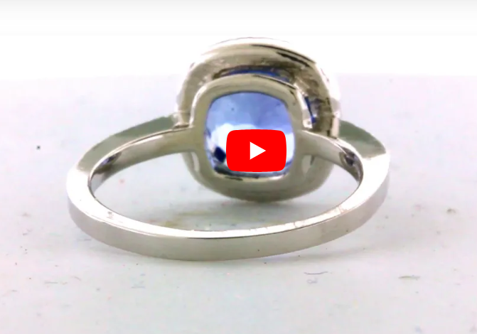 1.74 CT Round Tanzanite Diamond Ring 0.21 CT TW Diamonds 14K White Gold TZR001 - NorthandSouthJewelry