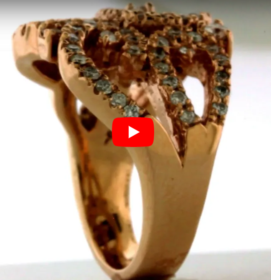 Clustered Diamond Ring 1.08 ct tw Round-cut 14K Rose Gold DIR016 - NorthandSouthJewelry