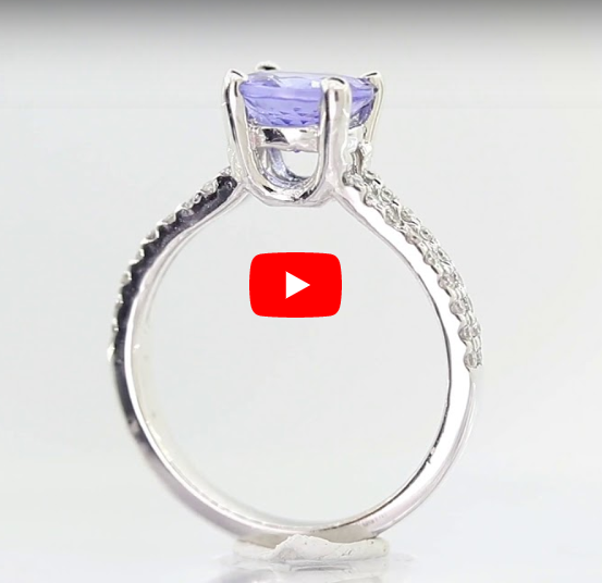 1.37 CT Tanzanite Diamond Ring 0.23 CT TW 14K White Gold TZR009 - NorthandSouthJewelry