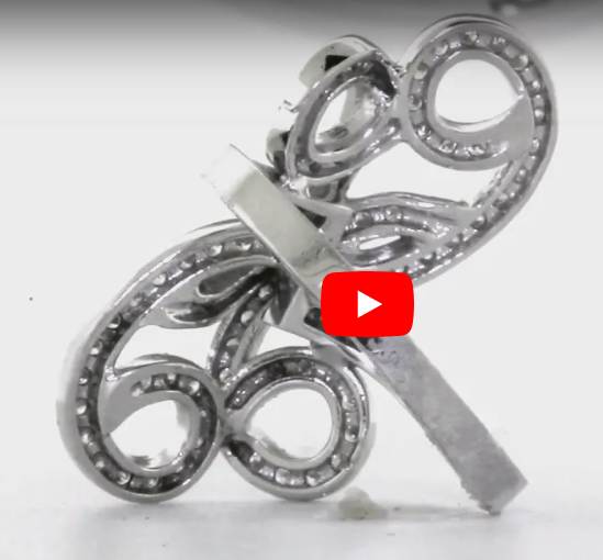 Quad Hanging Leaf Diamond Ring 1.09 ct tw Round-cut 14K White Gold DIR004 - NorthandSouthJewelry