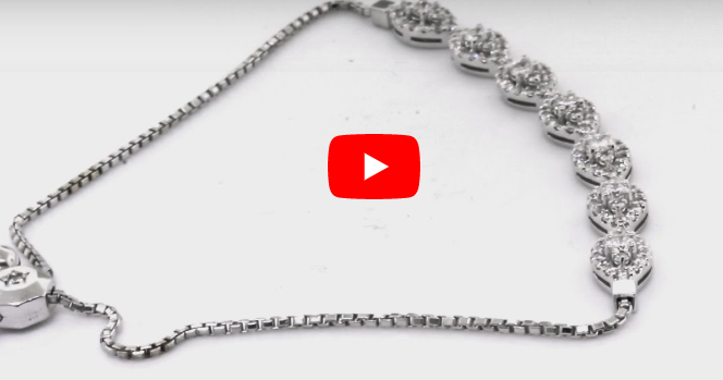 1.57 CT TW Bolo Adjustable Diamond Bracelet 14K White Gold DBR003 - NorthandSouthJewelry