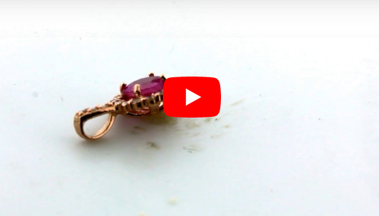 0.78 CT Round Cut Pink Sapphire Diamond Pendant 0.21 CT TW 14K Rose Gold PSPEN001 - NorthandSouthJewelry