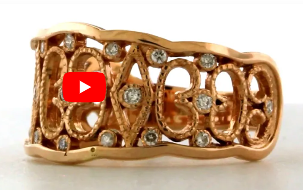 Gapped Diamond Ring 0.21 ct tw Round 14K Rose Gold DIR017 - NorthandSouthJewelry