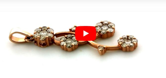 Floral Cluster Diamond Pendant 1.18 CT TW 14K Rose Gold DPEN036 - NorthandSouthJewelry