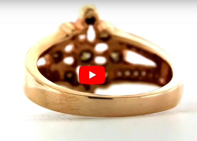 V Split Circle of Life Chocolate Diamond Ring 0.71 ct tw Round-cut 14K Rose Gold DIR011 - NorthandSouthJewelry