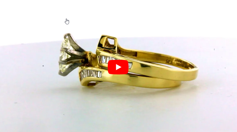 Marquise Diamond Engagement Ring Set 2.26 ct tw 14K Yellow Gold DENG028 - NorthandSouthJewelry