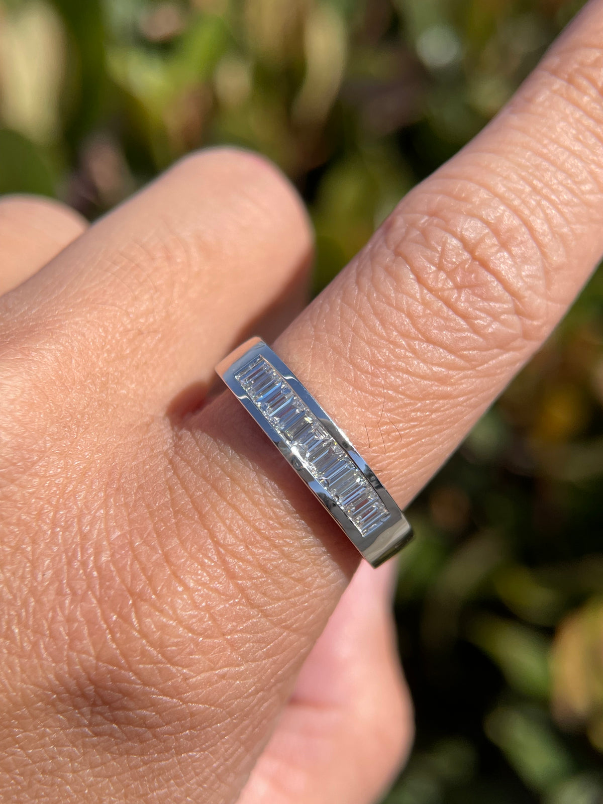 0.75ct Polished Channel Set Baguette Diamond Wedding Band 14K Gold MR023