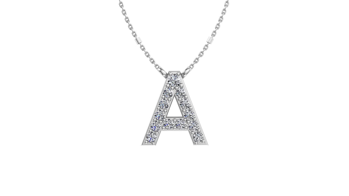 Initial A Diamond Pendant 14K Gold DIP001