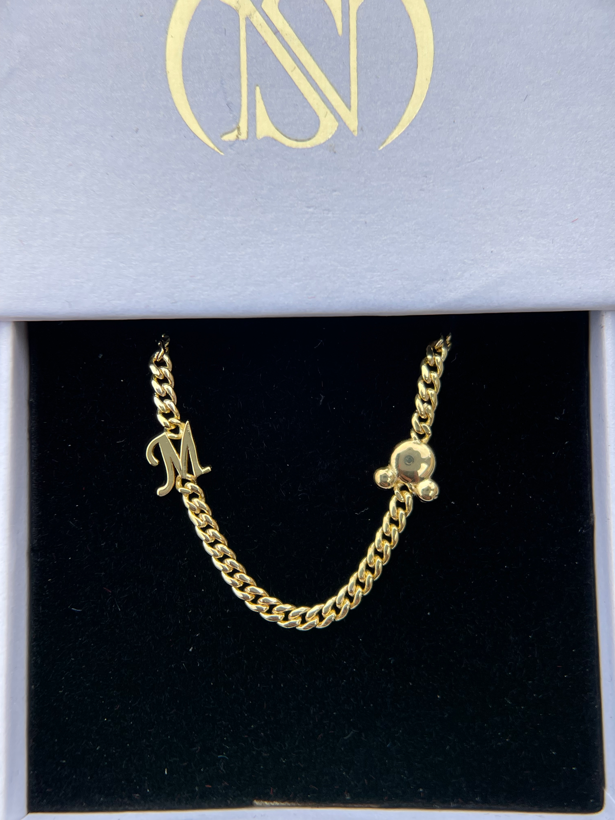 Custom Initial Mouse Charm Bracelet 14K Solid Gold DFB001