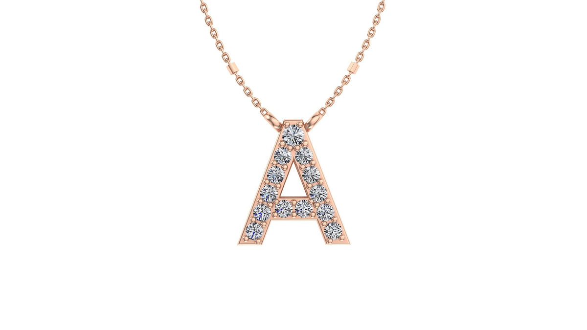 Initial A Diamond Pendant 14K Gold DIP001