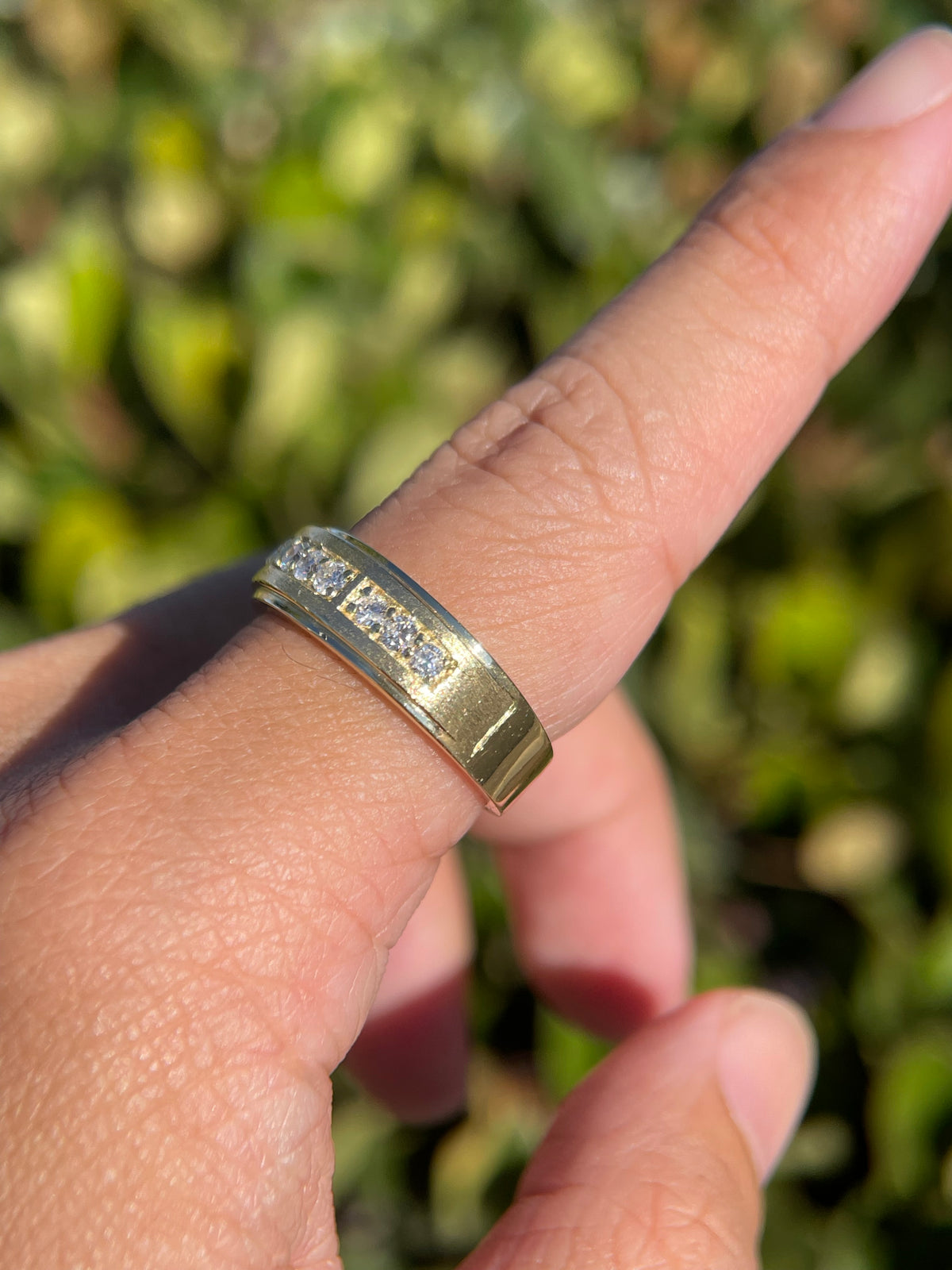 Men&#39;s 0.42ct tw Justin Triple Section Diamond Wedding Ring 14K Gold MR004