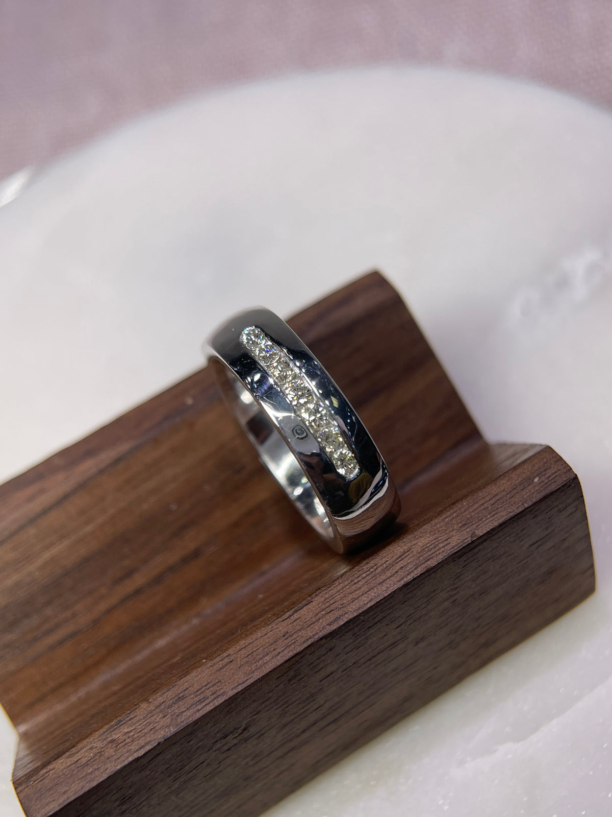 0.36ct Polished Channel Set Diamond Wedding Band 14K Gold MR025