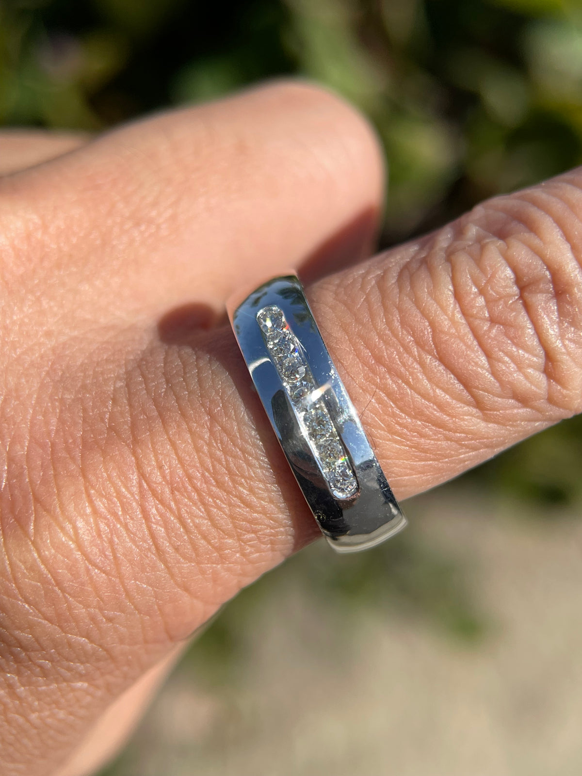 0.36ct Polished Channel Set Diamond Wedding Band 14K Gold MR025