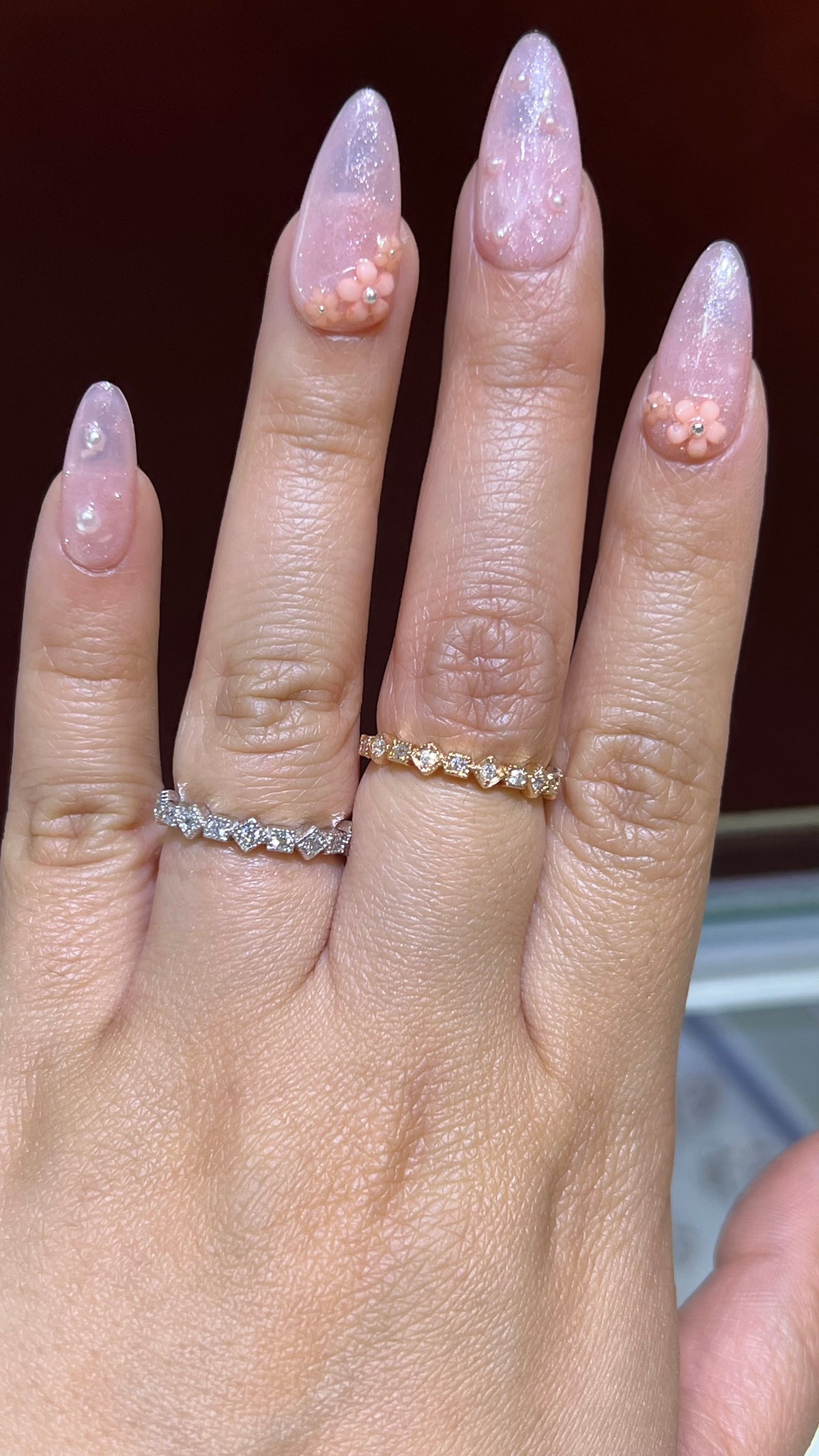 0.28ct Vintage Milgrain Beaded Diamond Wedding Band 14K Gold BAN005