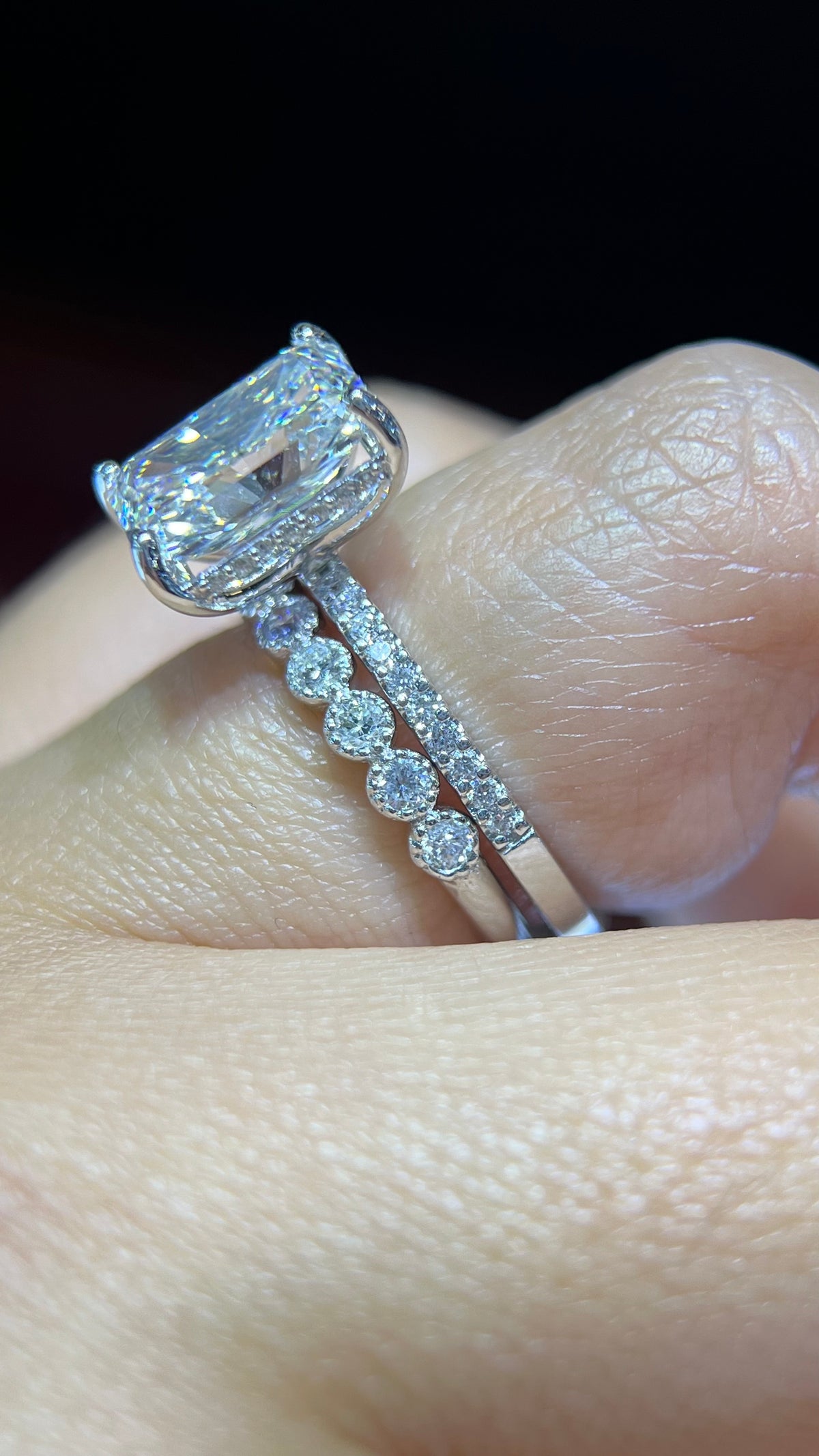 0.30ct Vintage Milgrain Beaded Diamond Wedding Band 14K Gold BAN007