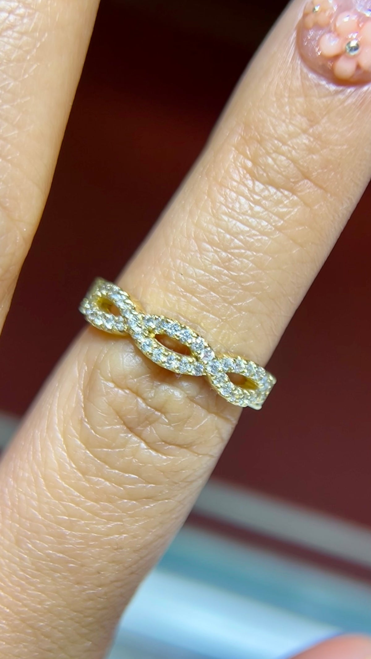 0.45ct Full Diamond Twist Wedding Band 14K Gold BAN008