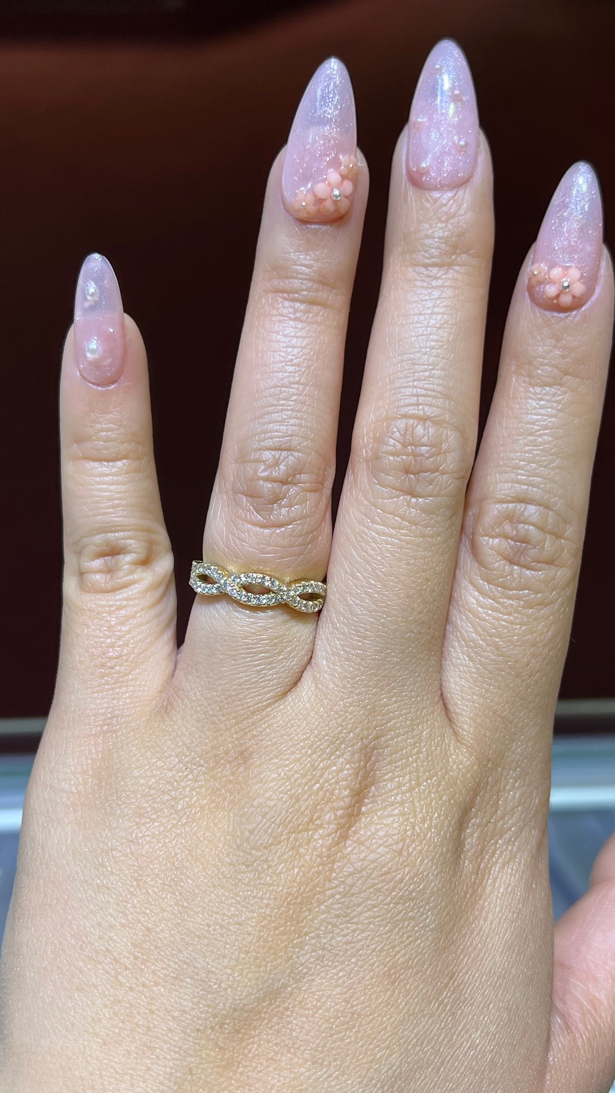 0.45ct Full Diamond Twist Wedding Band 14K Gold BAN008