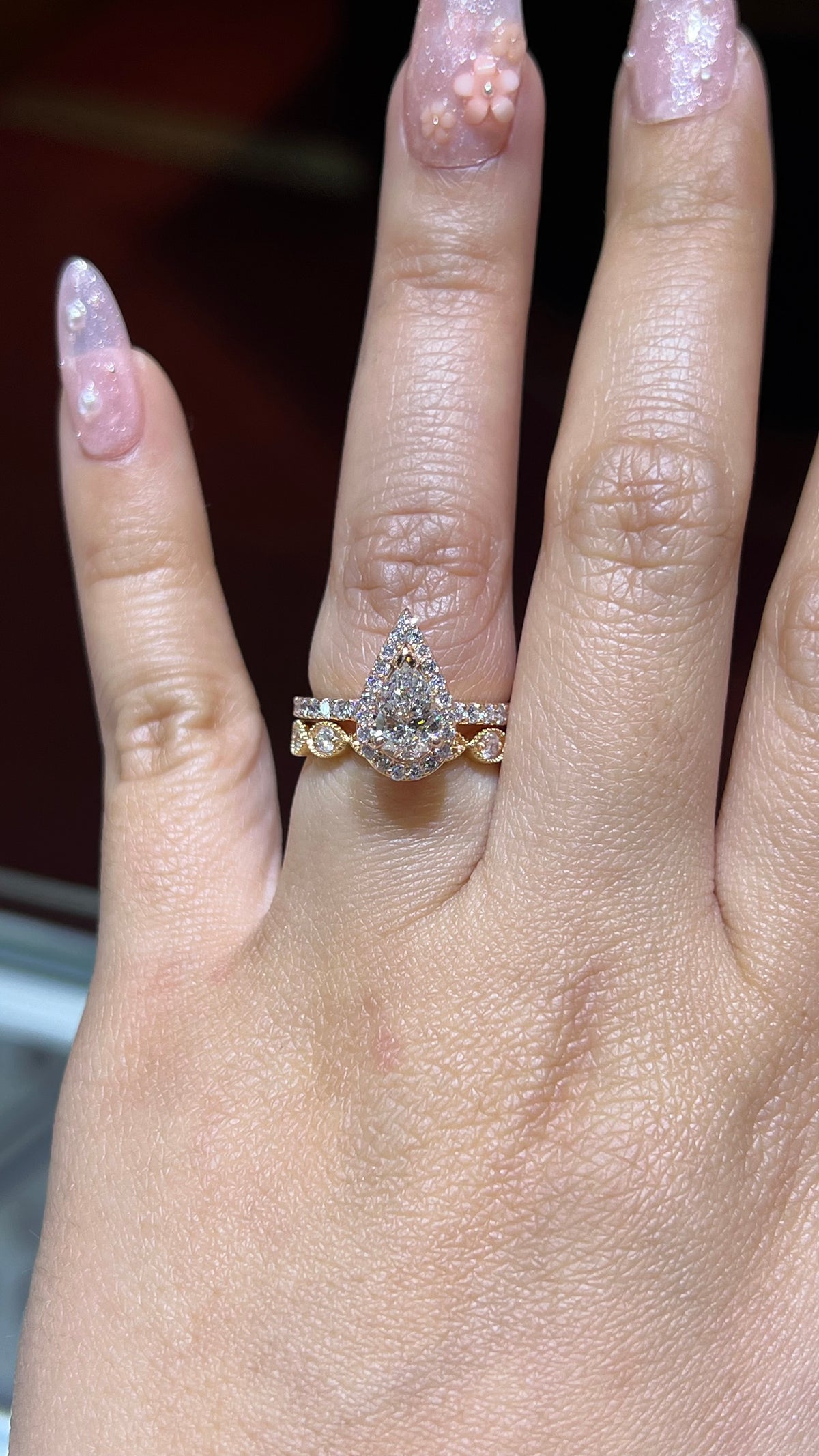 0.35ct Milgrain Beaded Diamond Wedding Band 14K Gold BAN011