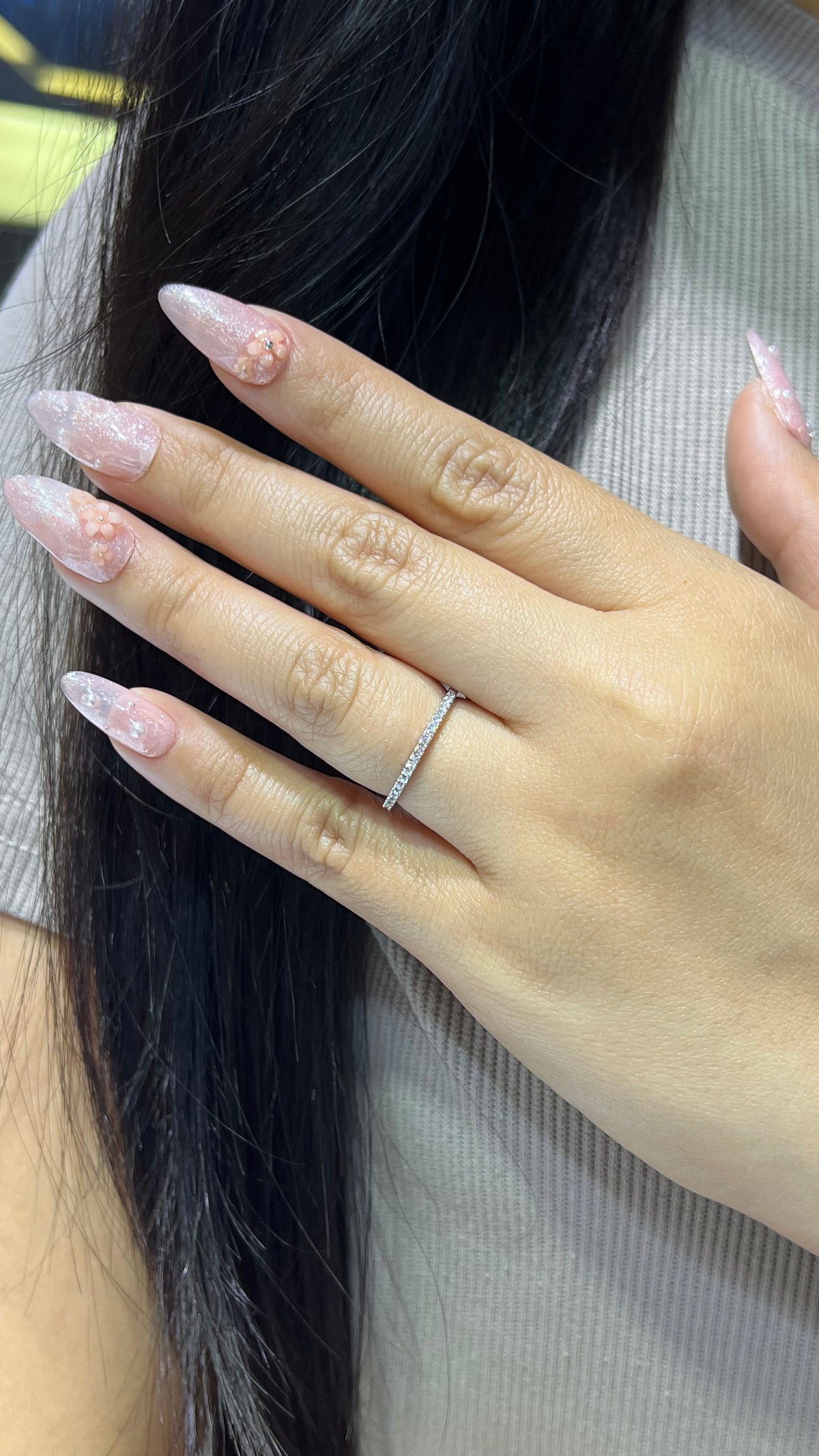 0.15ct 1.5mm Pave Diamond Wedding Band 14K Gold BAN015