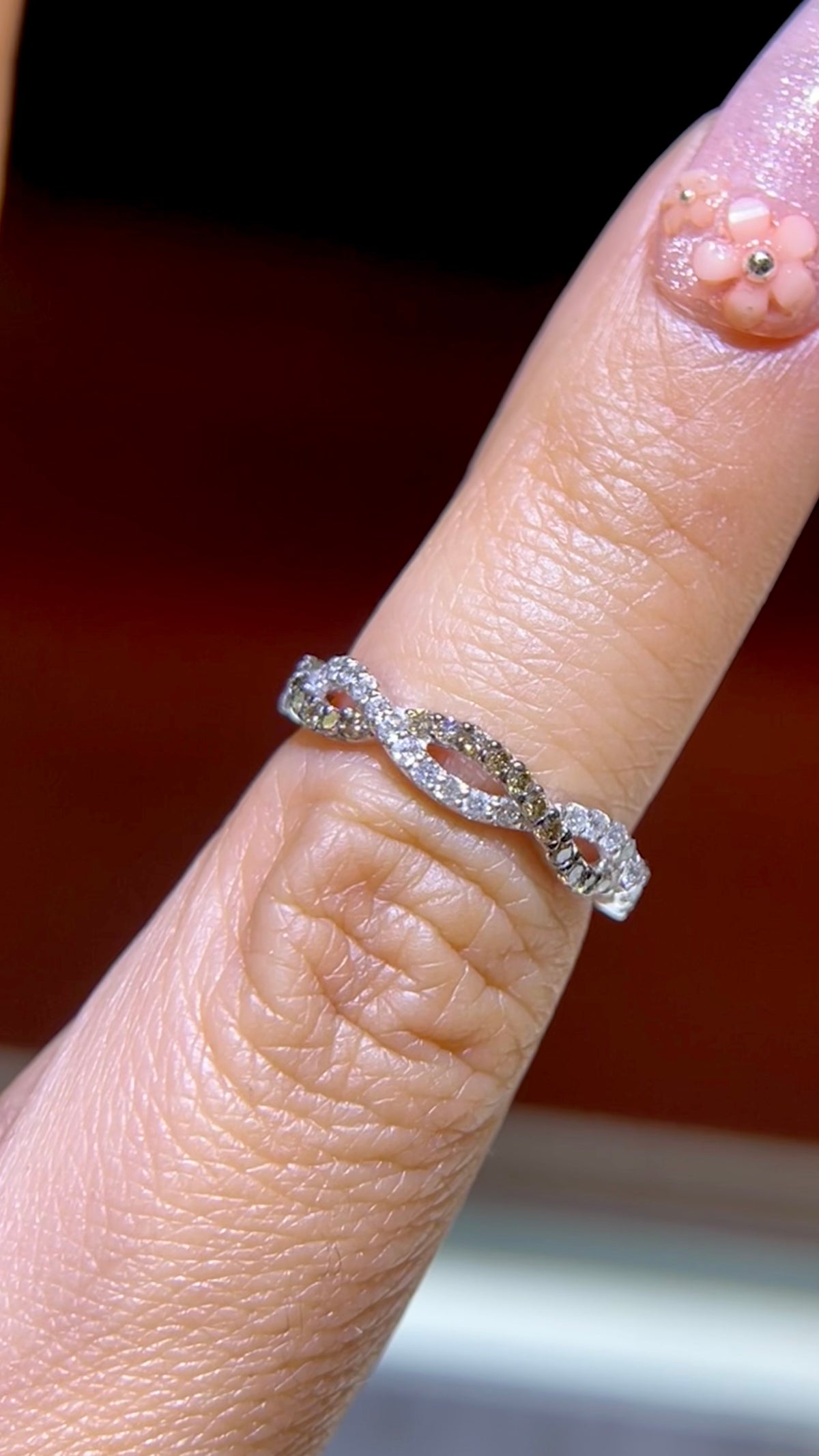 0.46ct Full Diamond Twist Chocolate Diamond Wedding Band 14K Gold BAN017