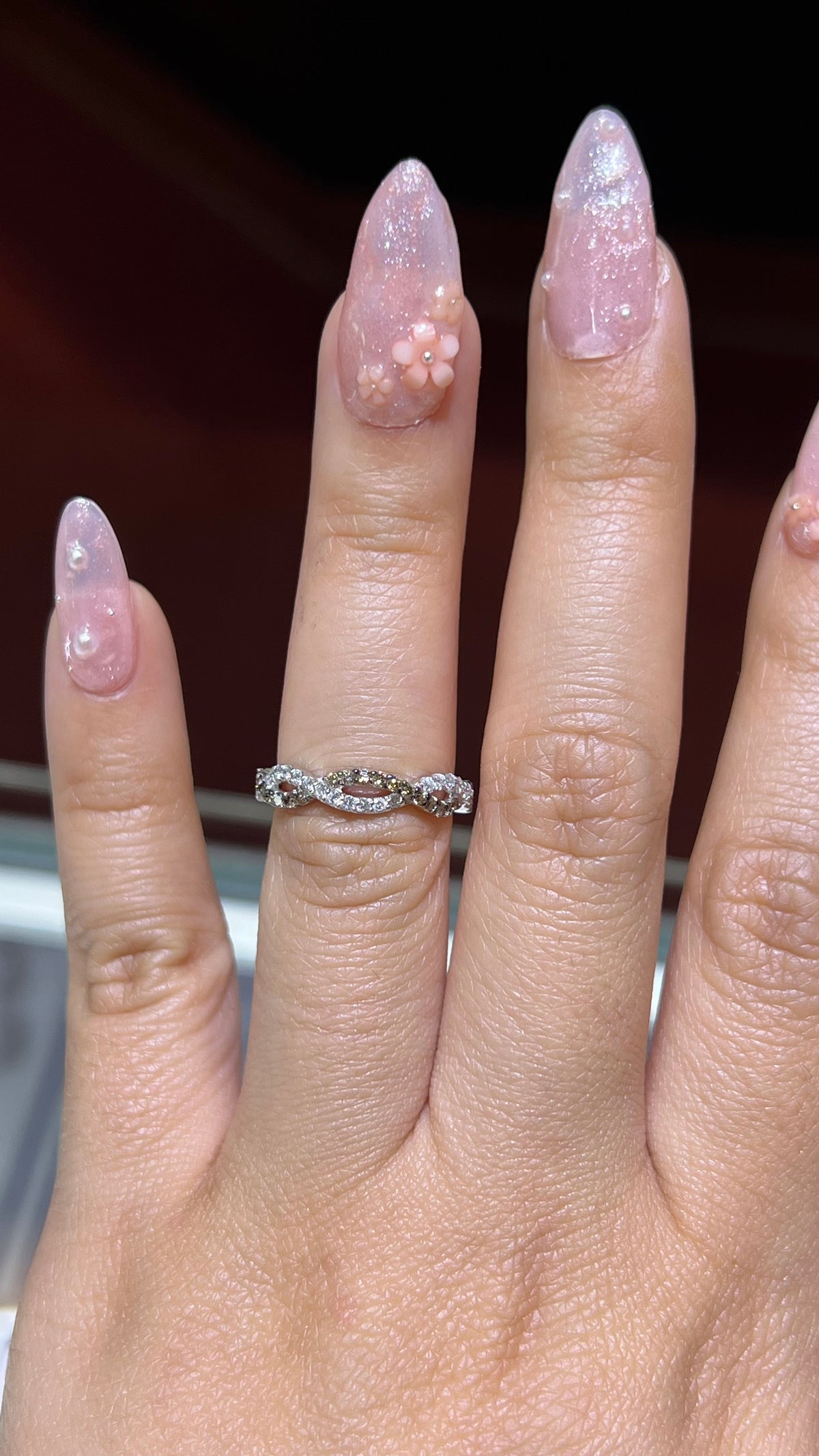 0.46ct Full Diamond Twist Chocolate Diamond Wedding Band 14K Gold BAN017