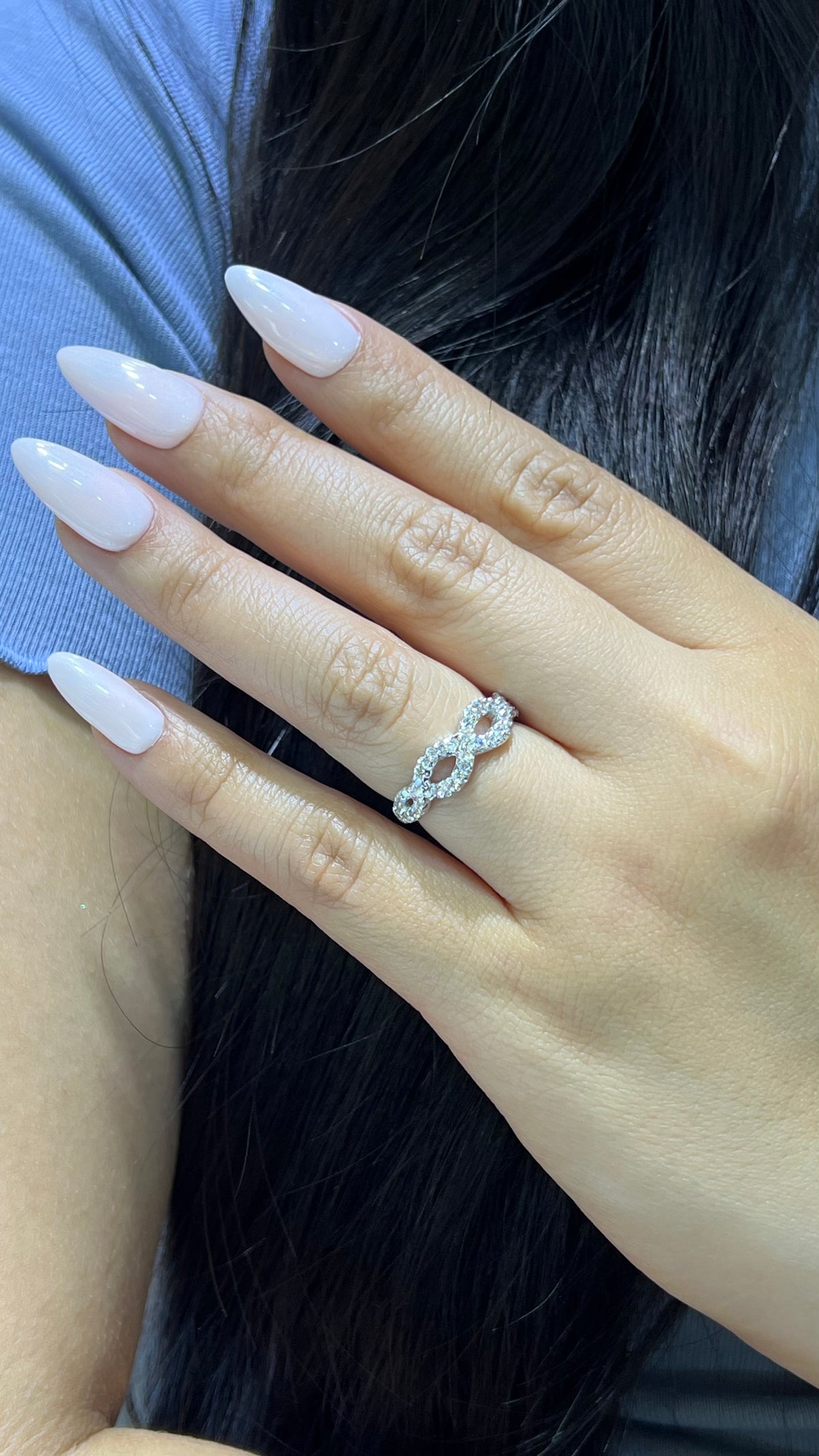 0.56ct Infinity Twist Diamond Wedding Band 14K Gold BAN045