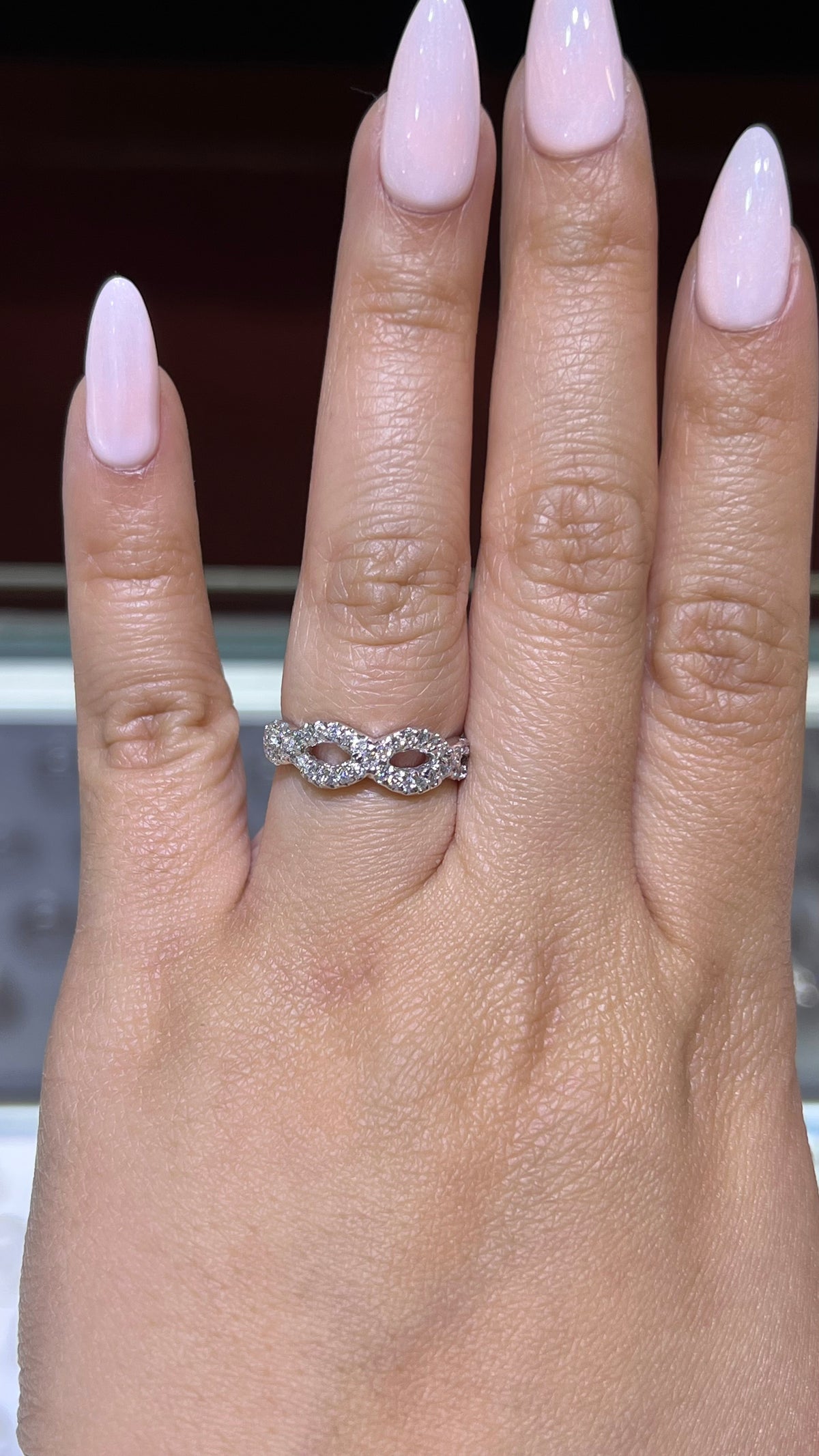 0.56ct Infinity Twist Diamond Wedding Band 14K Gold BAN045