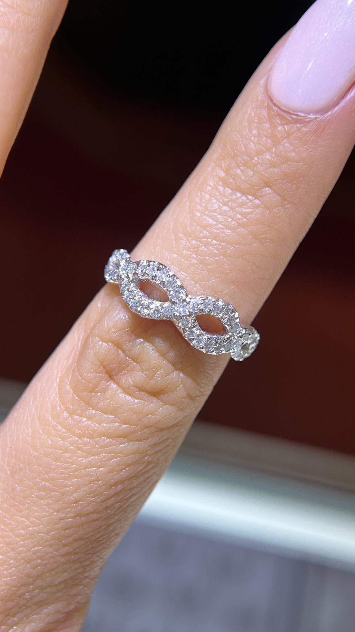 0.56ct Infinity Twist Diamond Wedding Band 14K Gold BAN045