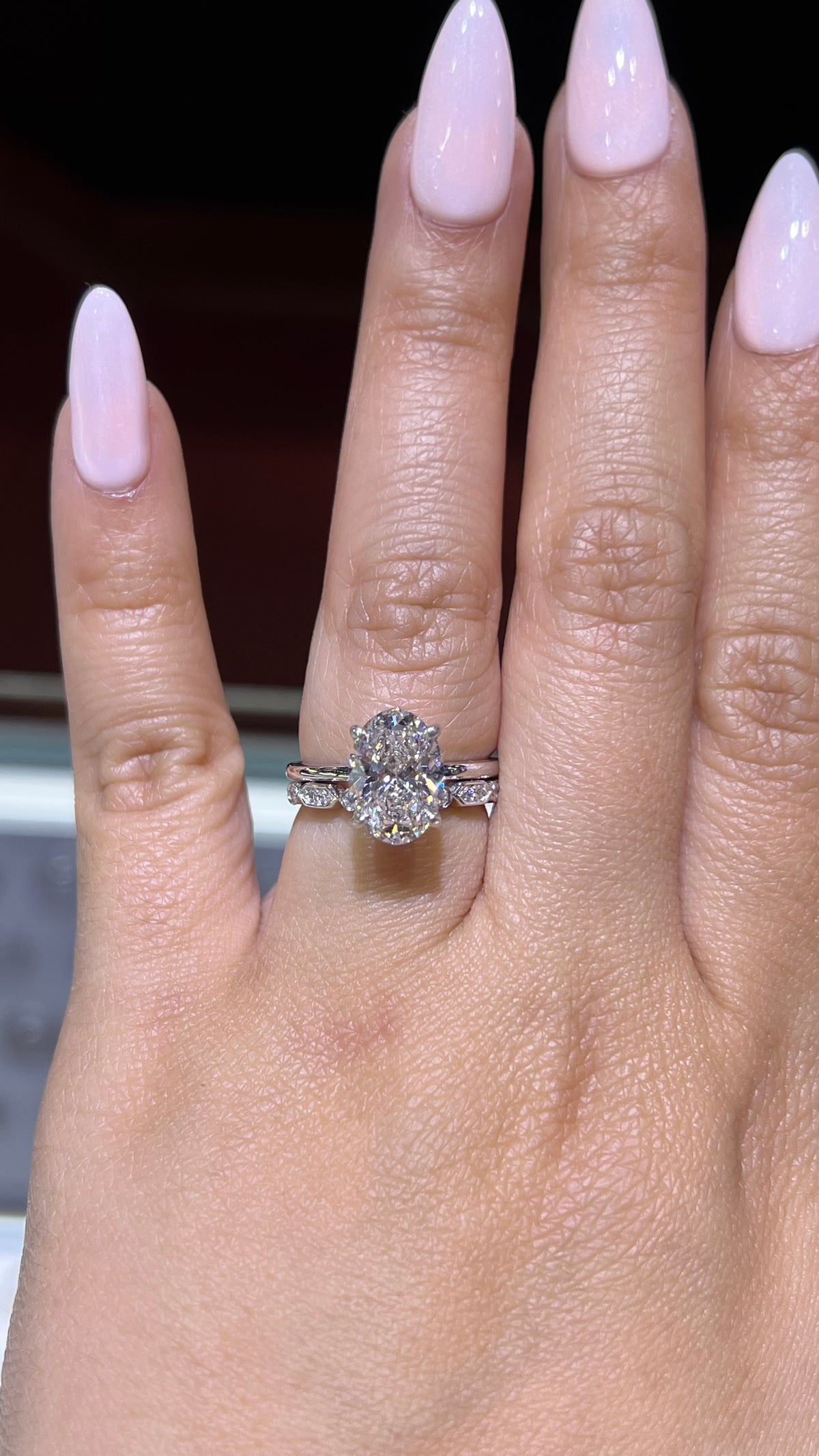 0.18ct Bezel Hexagon Diamond Wedding Band 14K Gold BAN049