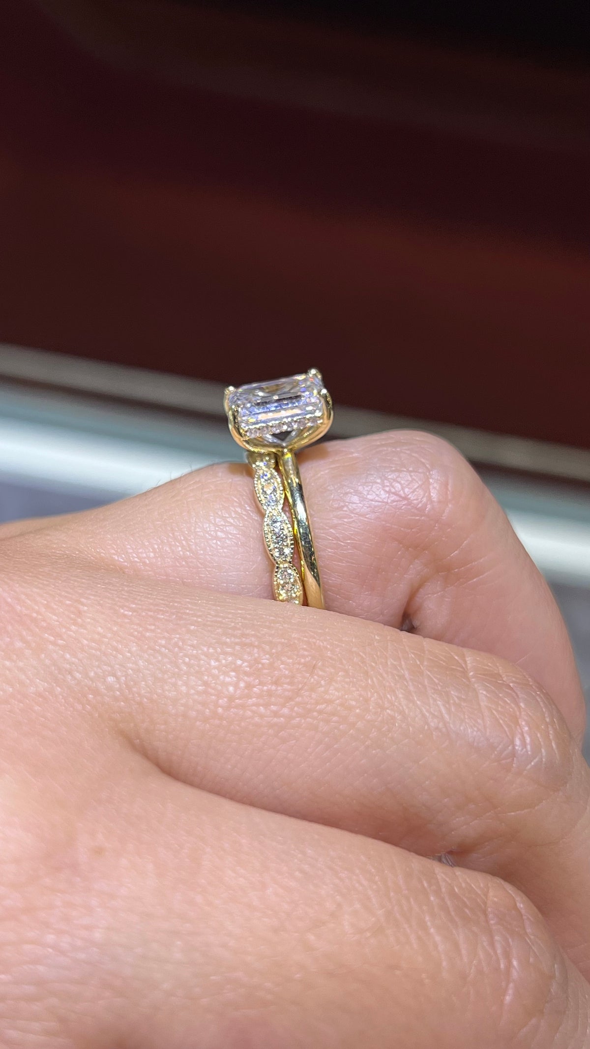 0.23ct Milgrain Beaded Diamond Wedding Band 14K Gold BAN050