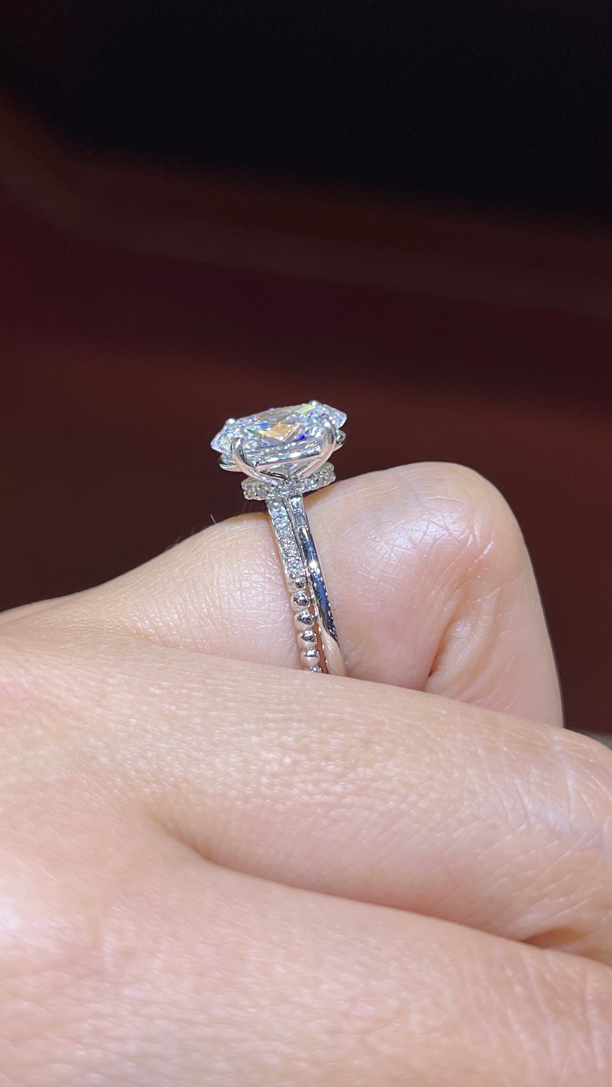 0.20ct Beaded Pave Diamond Wedding Band 14K Gold BAN054