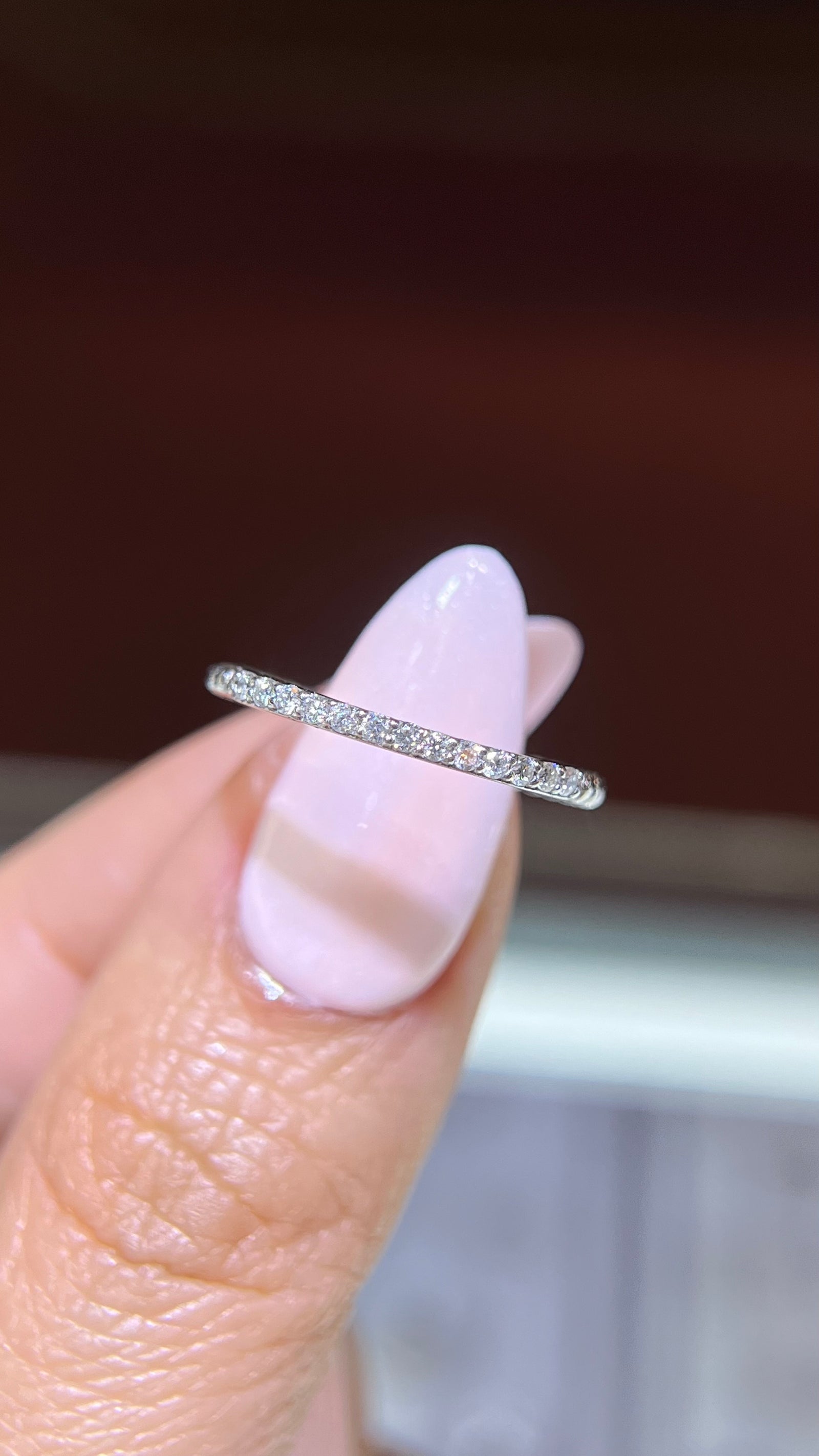 0.20ct Beaded Pave Diamond Wedding Band 14K Gold BAN054