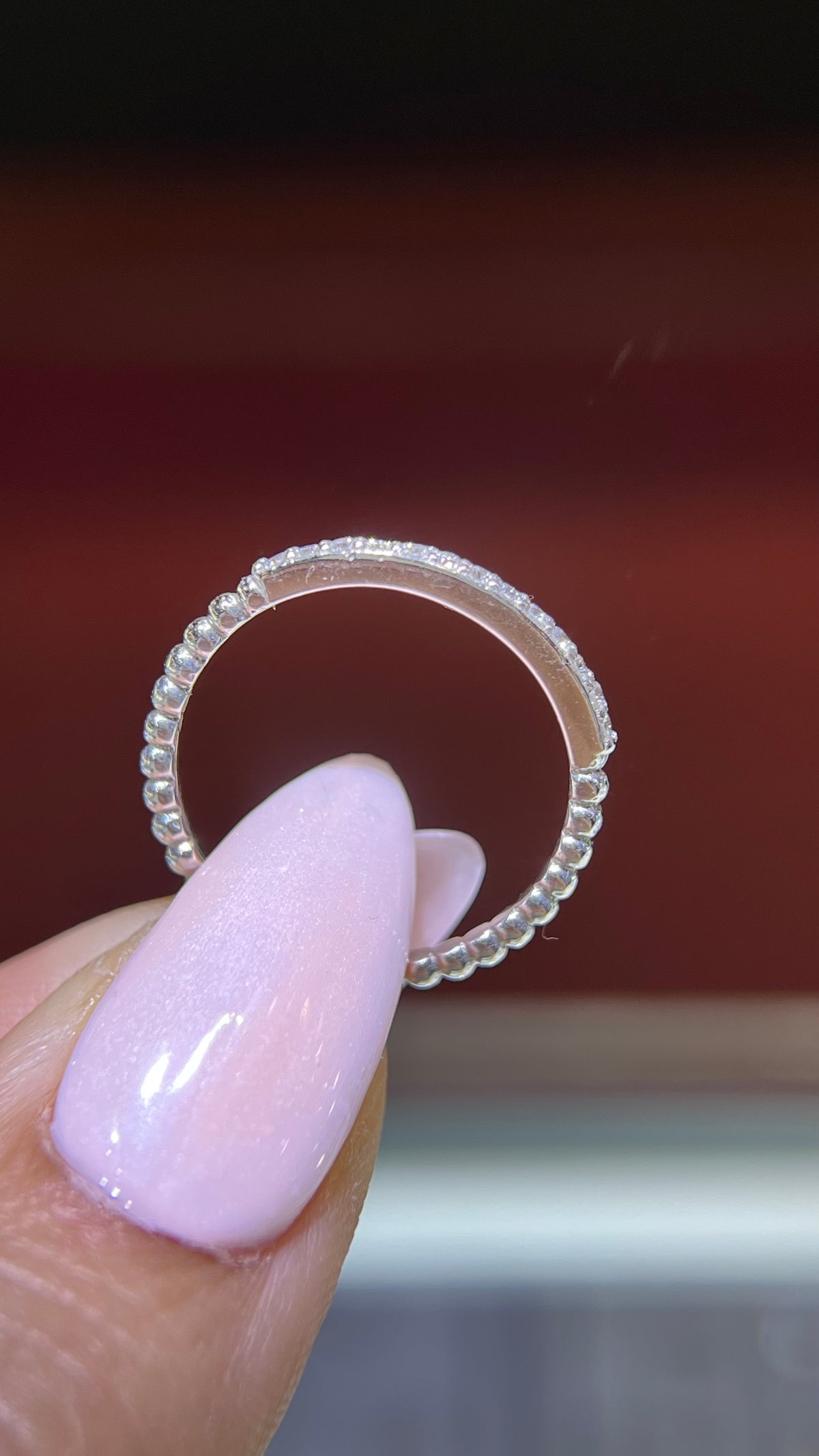 0.20ct Beaded Pave Diamond Wedding Band 14K Gold BAN054