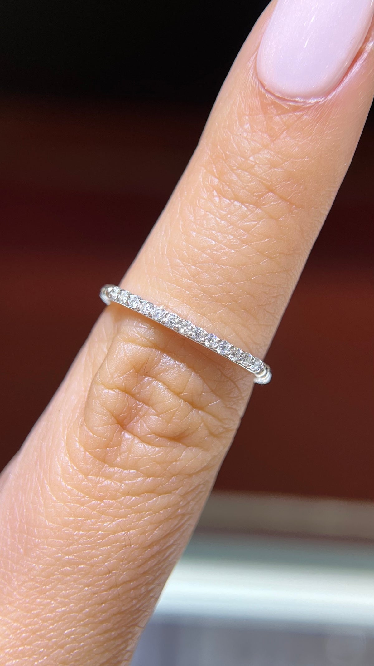 0.20ct Beaded Pave Diamond Wedding Band 14K Gold BAN054