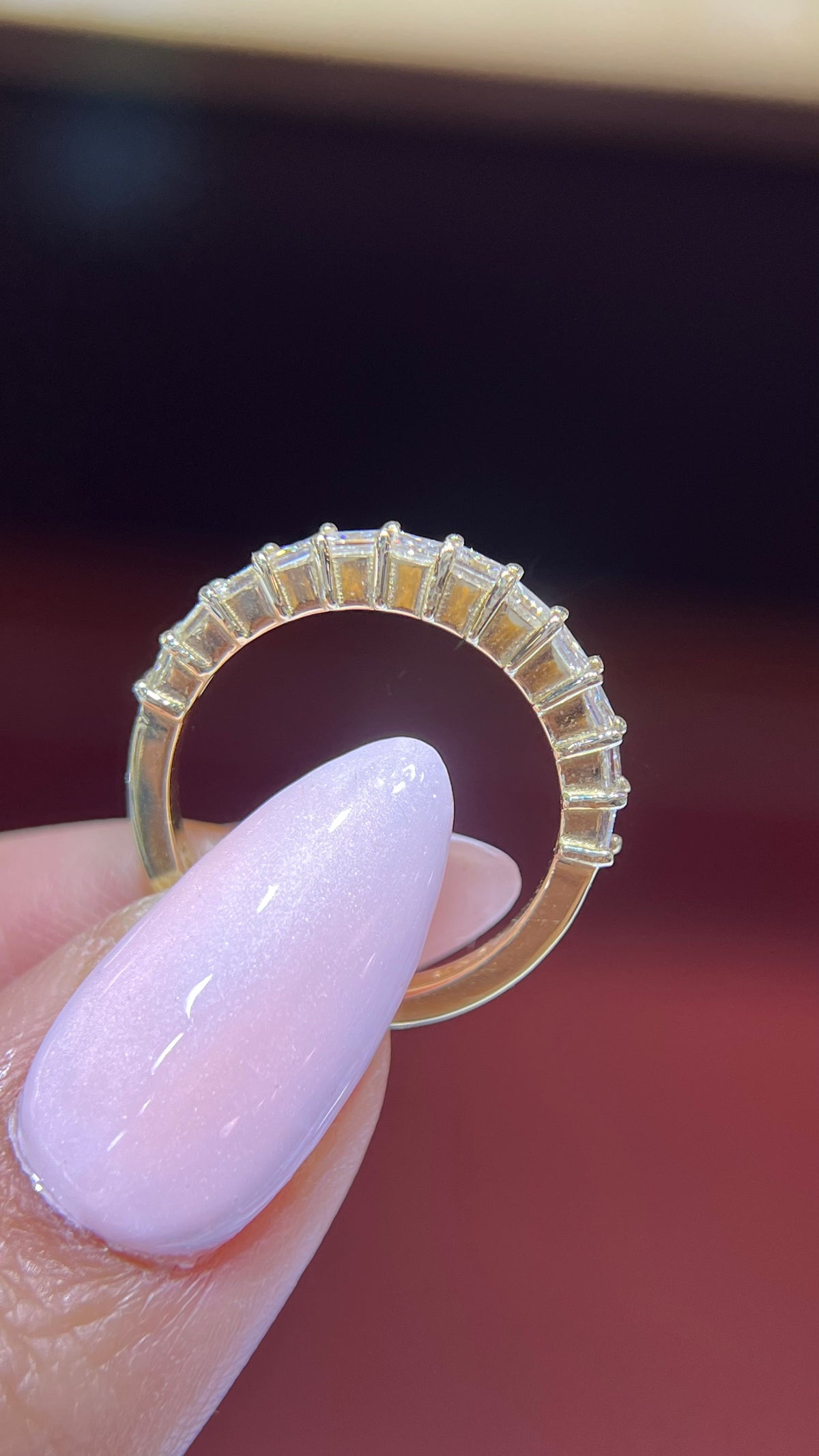 1.05ct Princess Cut Shared Prong Diamond Wedding Band 14K Gold Ban069