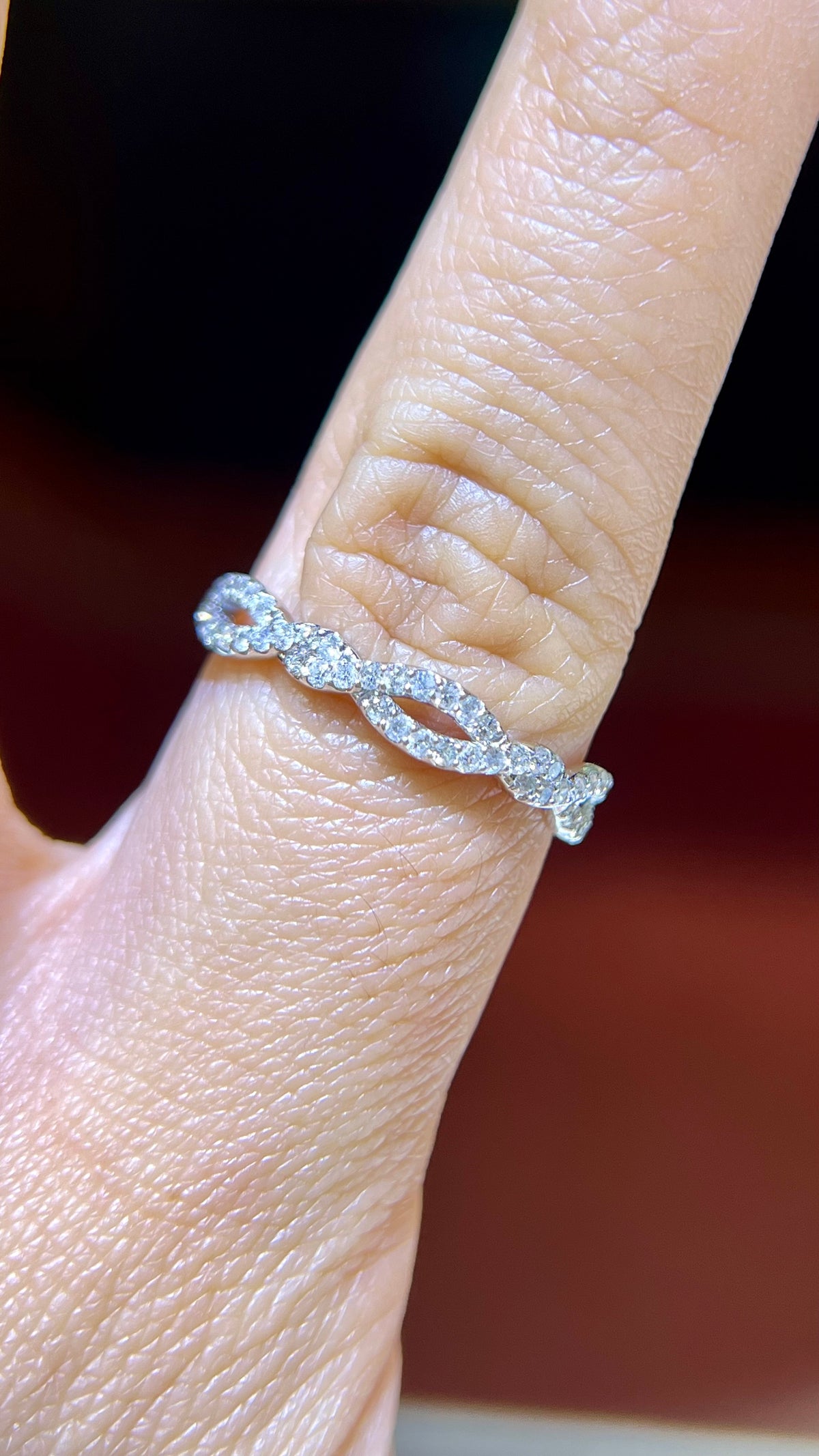 0.60ct Full Diamond Twist Wedding Band 14K Gold BAN074