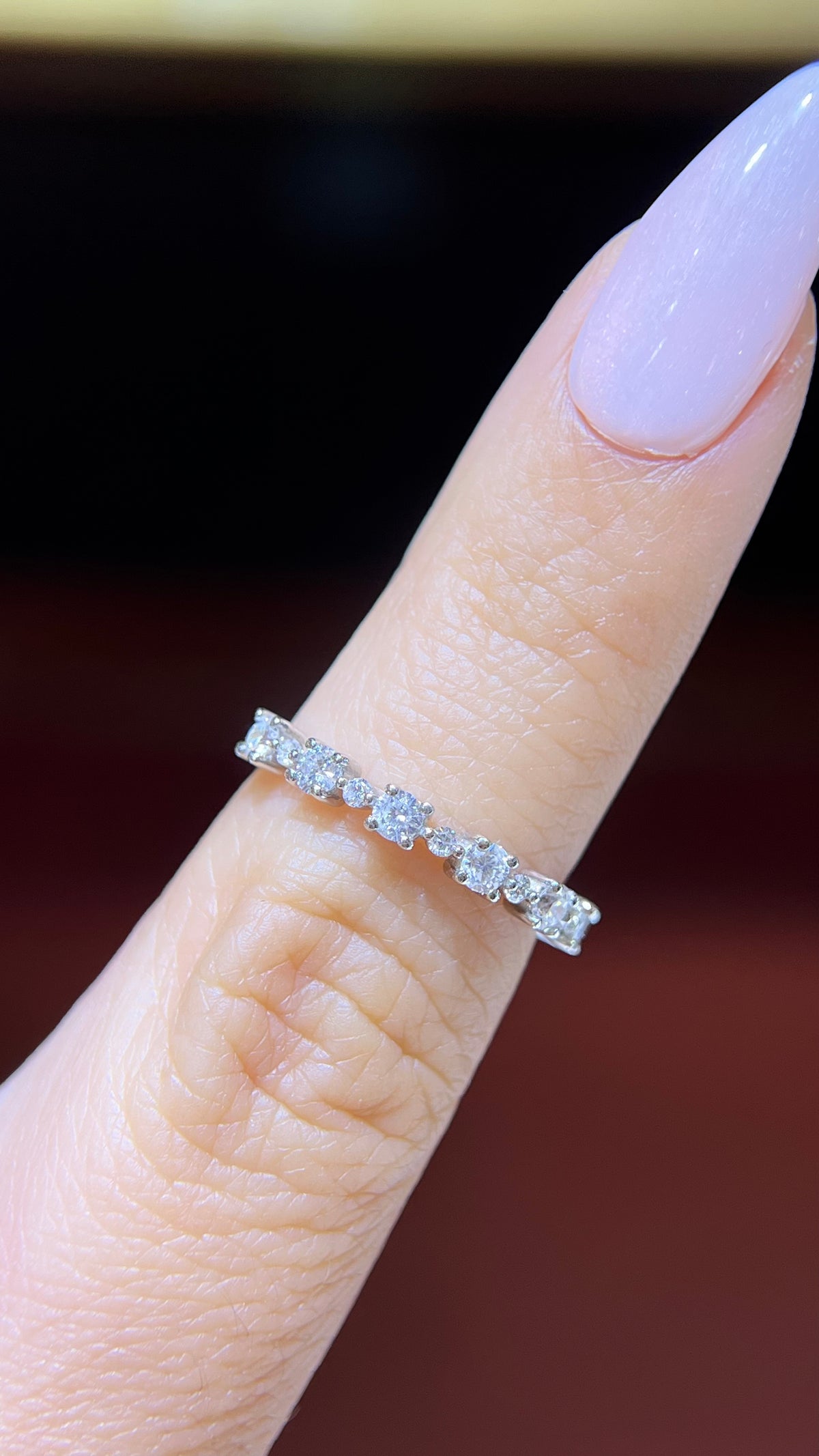 0.50ct Alternating Big and Small Round Diamond Wedding Band 14K Gold BAN080