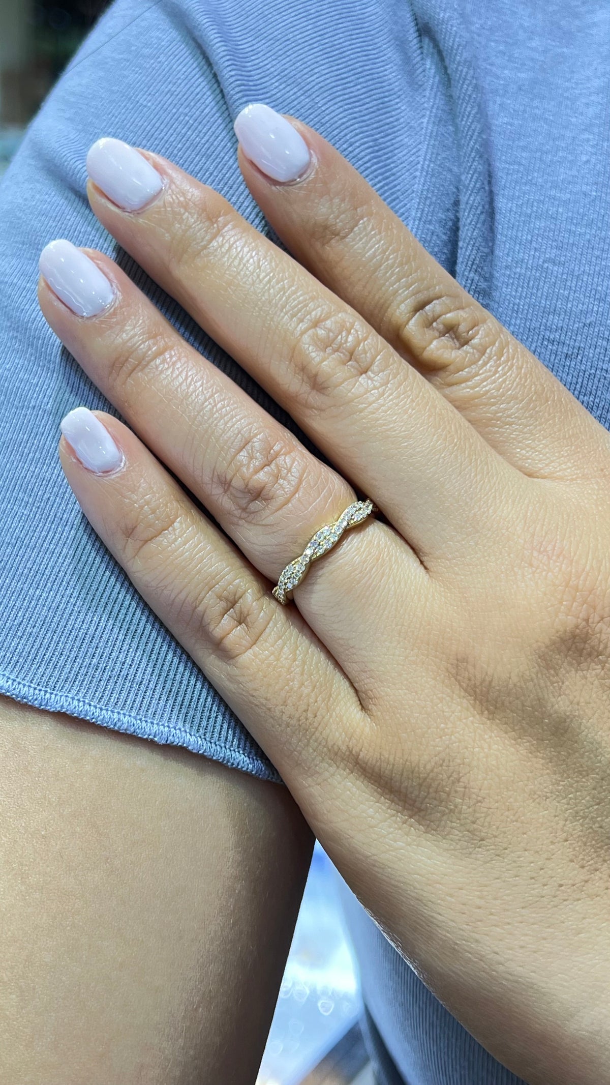 0.40ct Full Diamond Twist Wedding Band 14K Gold BAN082