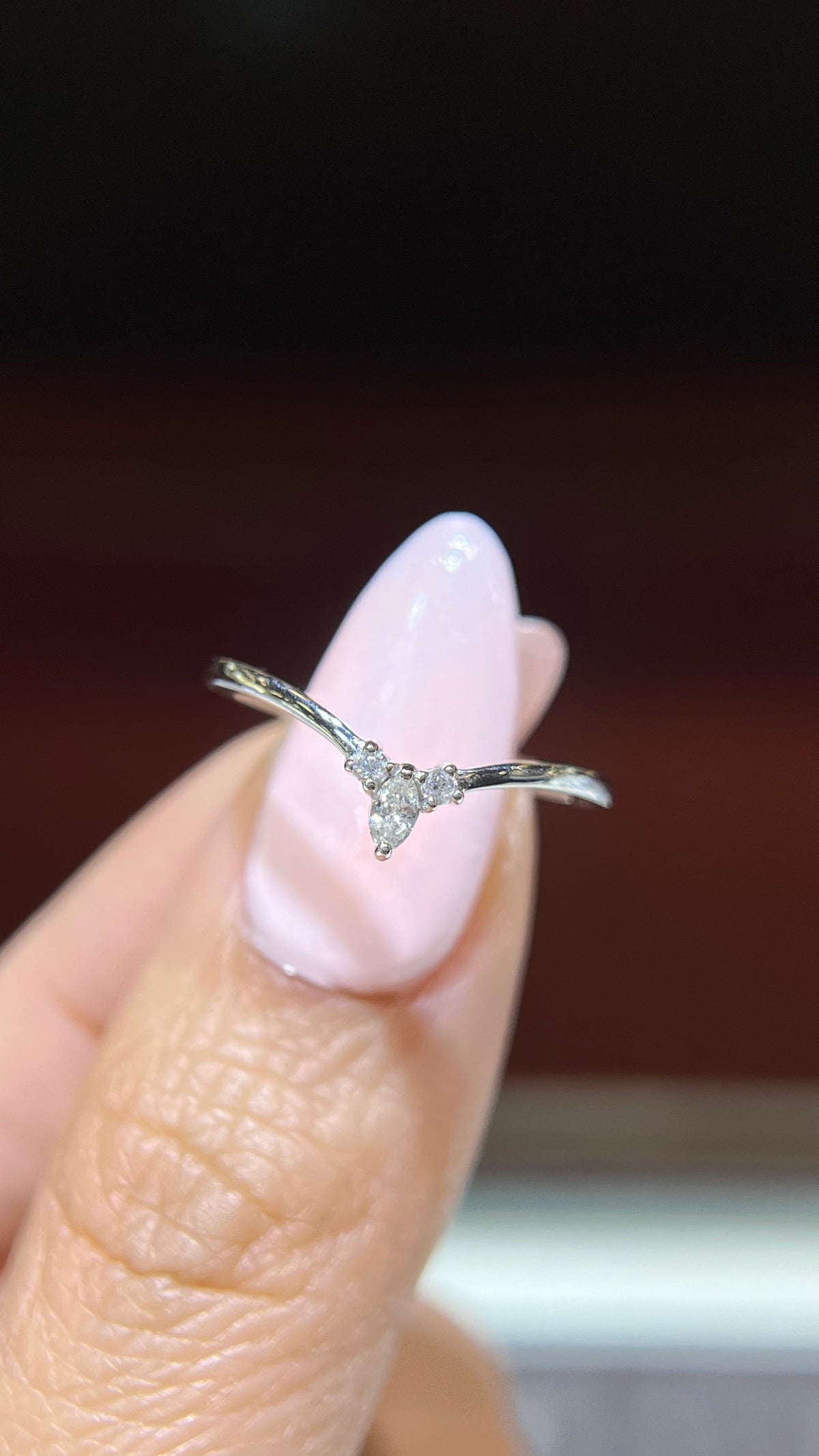 0.10ct Marquise and Round Chevron Diamond Wedding Band 14K Gold BAN094