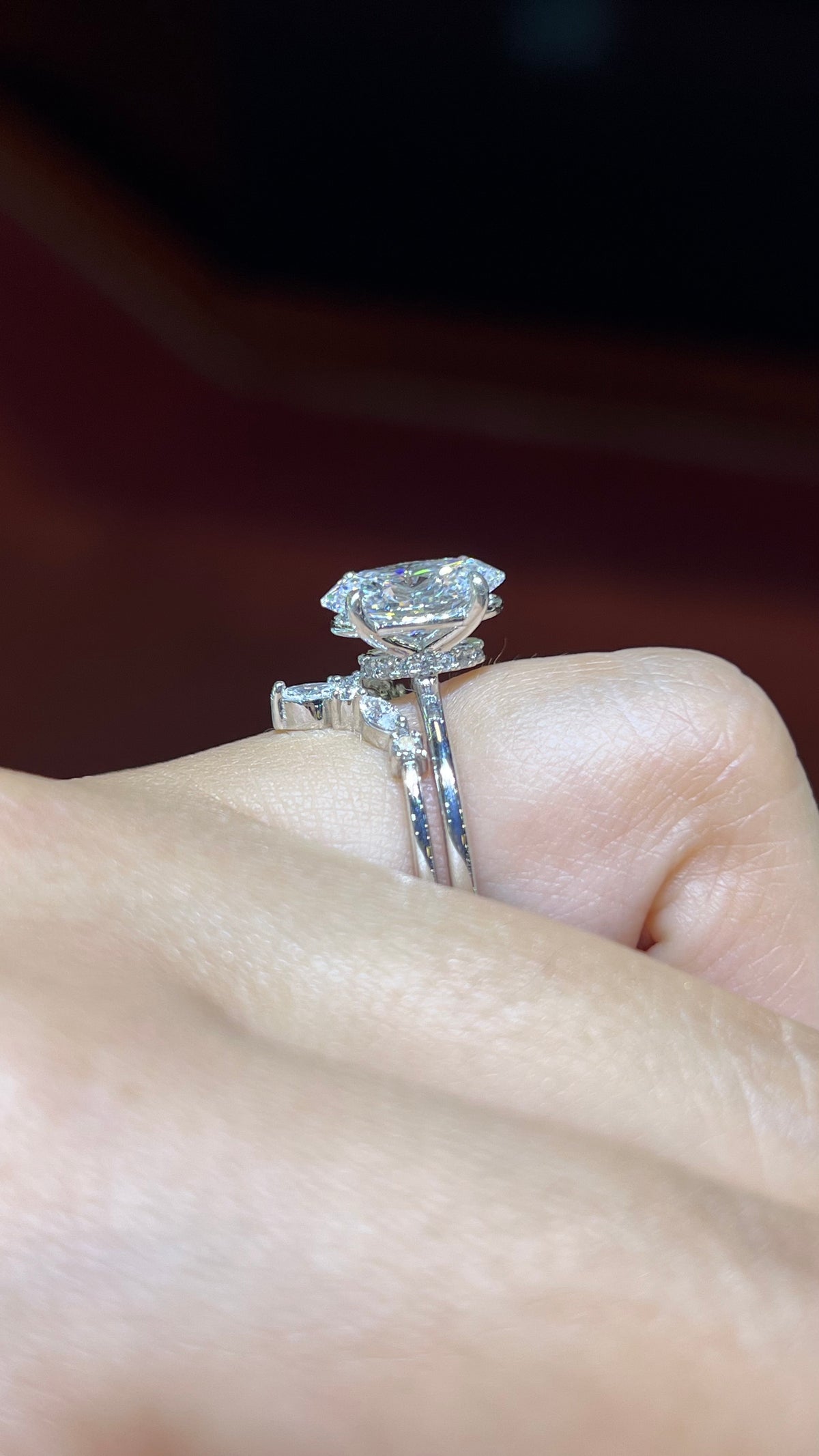 0.20ct Marquise and Round Chevron Diamond Wedding Band 14K Gold BAN095